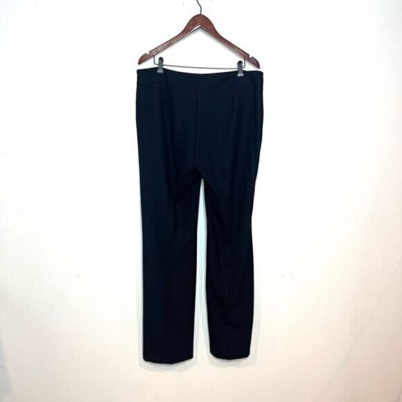 Iris Setlakwe Women's 14 Navy High Rise Flat Front Wide Leg Lined Dress Pant - Picture 5 of 12